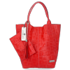 Bőr táska shopper bag Vittoria Gotti piros B22